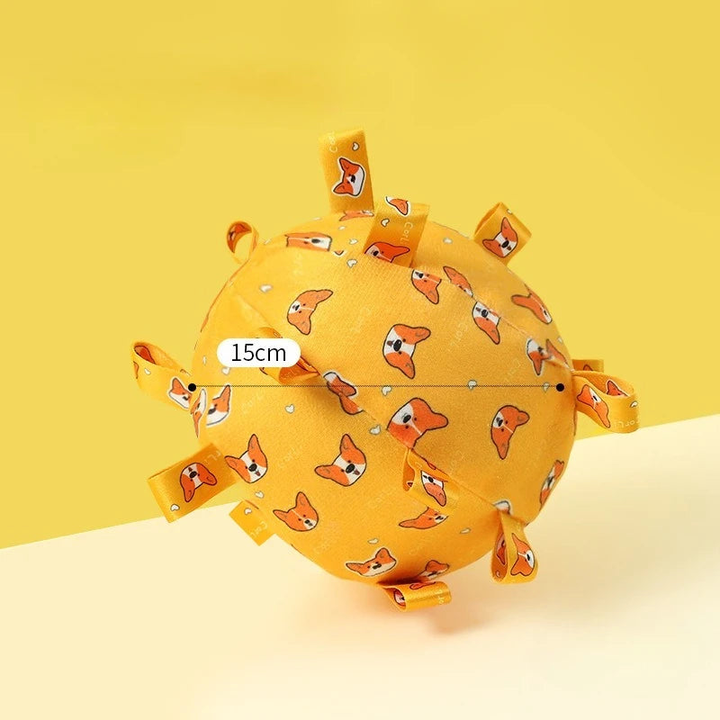 Interactive Ball Dog Toy for Aggressive Chewers Training Decompress Bite Resistant Plush Handle Dog Toys with Bells Pet Supplies