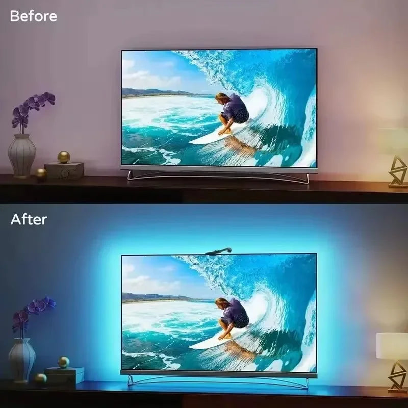Ambilight Tv Kit 5V Usb 5M 3.8M App Control Tv Backlight With Color Picking Sensor Rgbic Smart Led Strip For Tv Sync Gaming Room