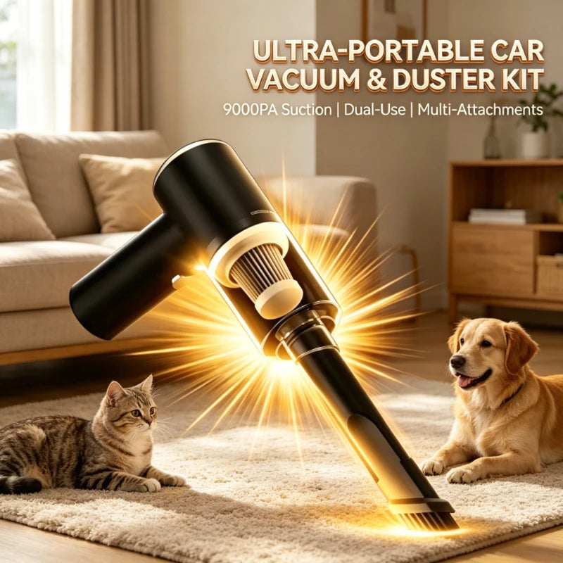 Mini Portable Handheld Car Vacuum Cleaner Multipurpose Car Vacuum With Air Pump For Automobile Interior Small Household Clean