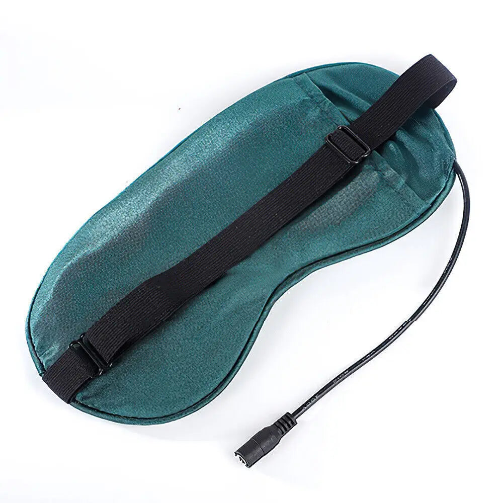 New Electric USB Heated Eye Mask Adjustable Compress Silk Sleep Eye Cover Heated Temp Control Dry Eyes Heating Pad
