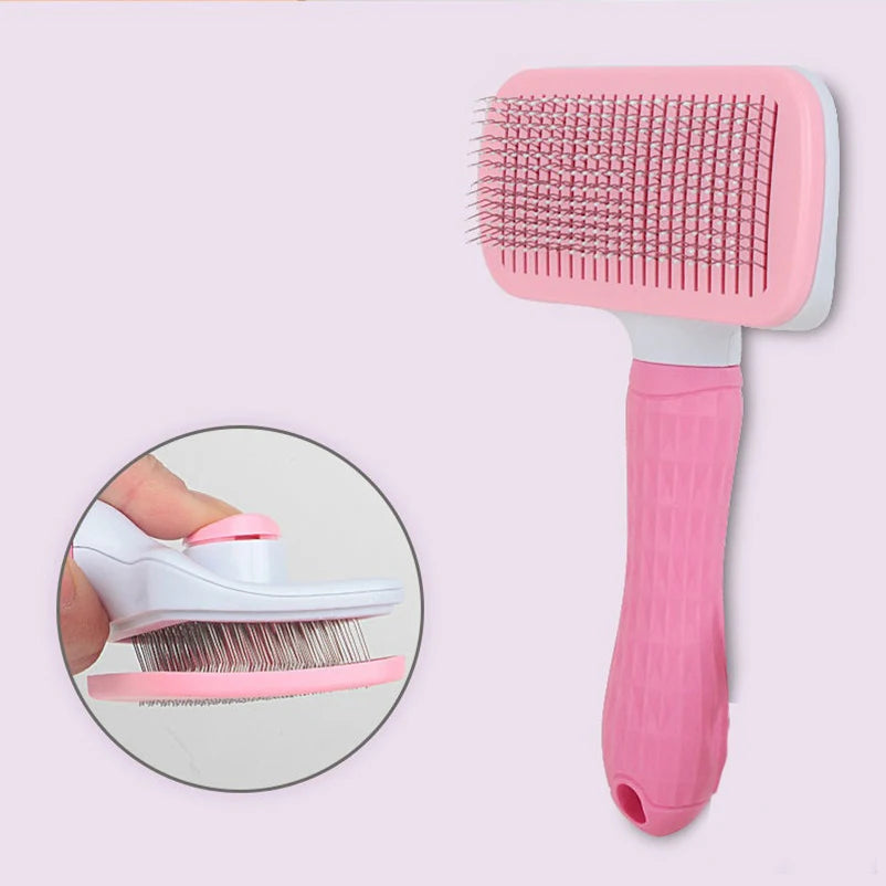Self Cleaning Slicker Brush Pet Grooming Brush One Button Hair Removal Comb for Dogs Cats Removes Loose Undercoat Tangled Hair