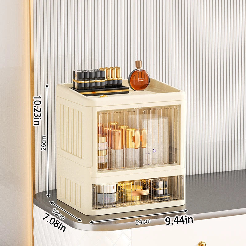 1 Large-Capacity Cosmetic Storage Box, Drawer-Style Desktop Organizer, Desktop Organizer for Skincare Products and Lipsticks, Made of Durable Plastic, Suitable for Bathroom, Dressing Table, Home Decoration, and Desktop Organi