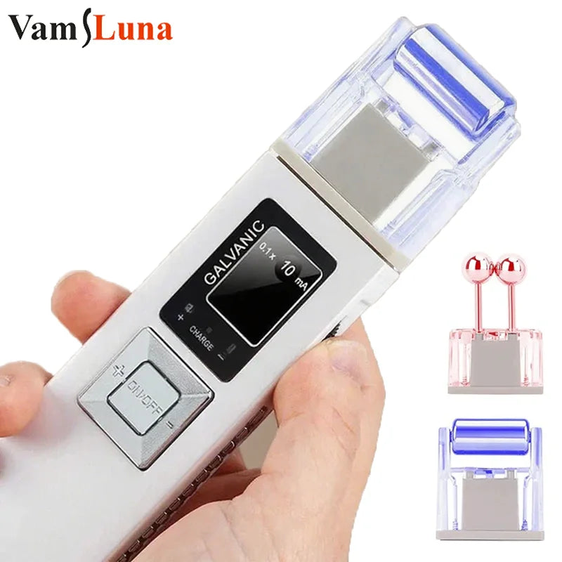Microcurrent Face Tightening Device - Anti Aging Facial Massager with Galvanic & Roller Technology for Wrinkle Reduction, Skin