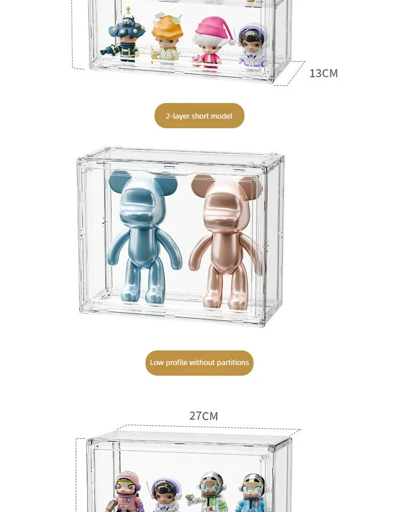Clear Acrylic Makeup Storage Box Large Capacity Dustproof Cosmetic Organizer for Bedroom