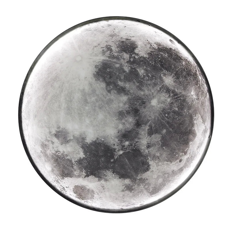 3D LED Moon Lamps 50/60/80cm Living Room Round Moon Wall Lamp Romantic Bedroom Wall Light Remote Control Dimmable Led Wall Lamp