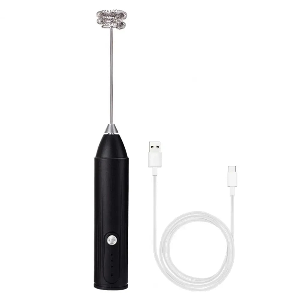 Electric milk frother, handheld egg beater, milk coffee mixer, 3-speed dual stick rechargeable cream frother, food mixer