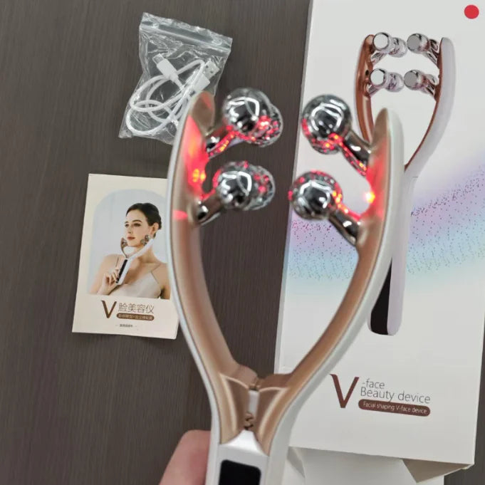V-shaped Smooth Neck Vibration Massager Electric Lifting Roller Beauty Instrument Intelligent Portable Face Slimming Instrument
