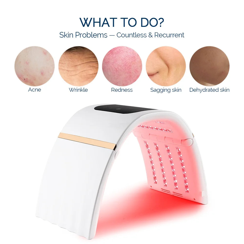 Foreverlily 7 Colors PDT LED Photodynamic Therapy Beauty Device 112PCS LEDs Facial Body Mask Anti Acne Tighten Skin Rejuvenation