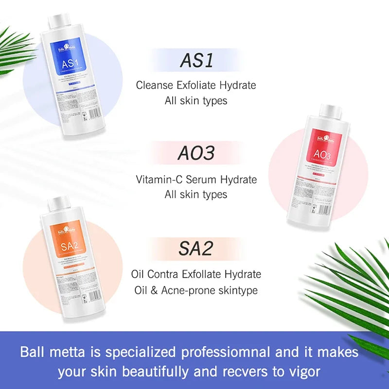 3PCS Skincare Deep Cleansing AS1 SA2 AO3 Water based Exfoliating Liquid Pore Shrinking Moisturizing Liquid Beauty Salon Facial