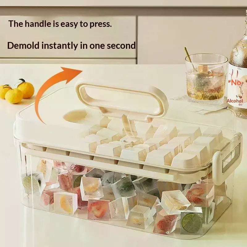 84-Cube Ice Cube Tray with Lid | Large Capacity Ice Maker Mold | Food-Safe Materials for , Cocktails