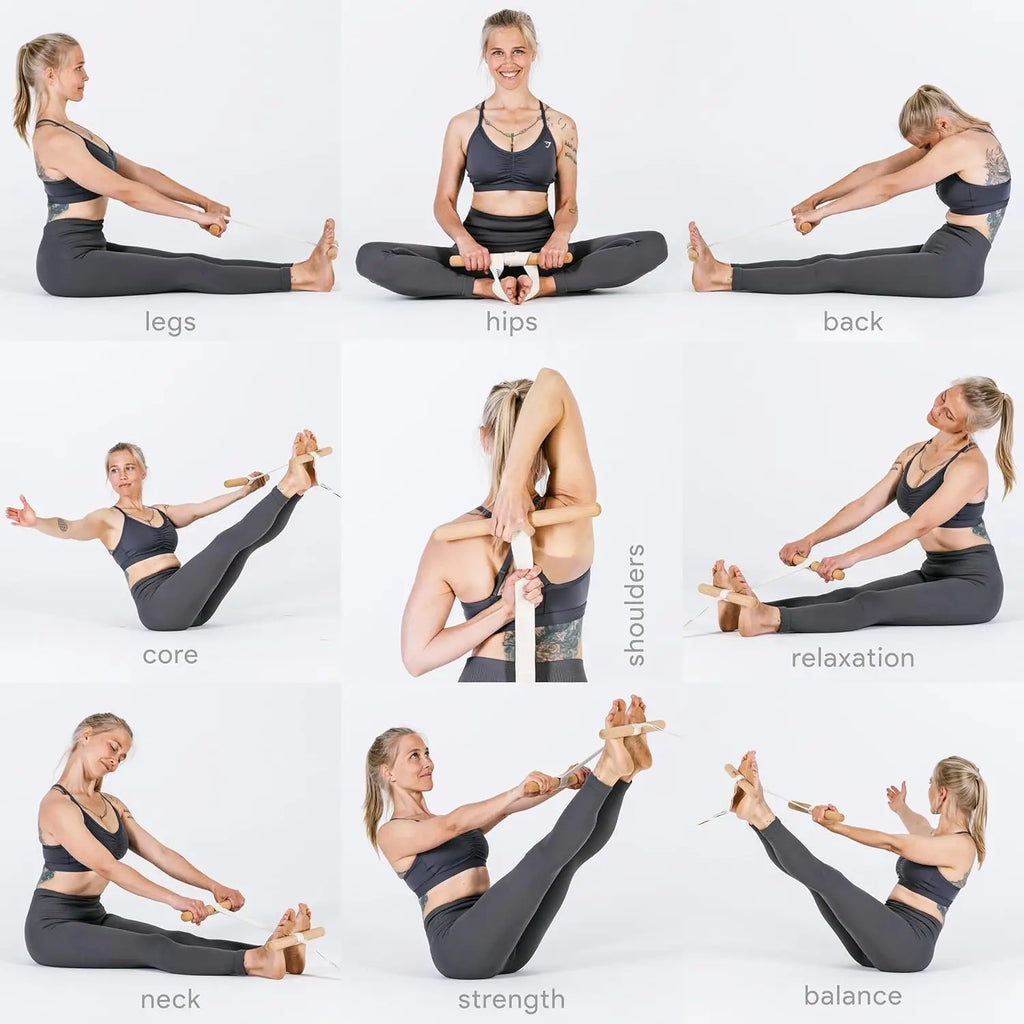Hamstring Stretcher Adjustable Flex Strap Innovative Stretching Equipment for Pain Relief & Health Full Body Yoga