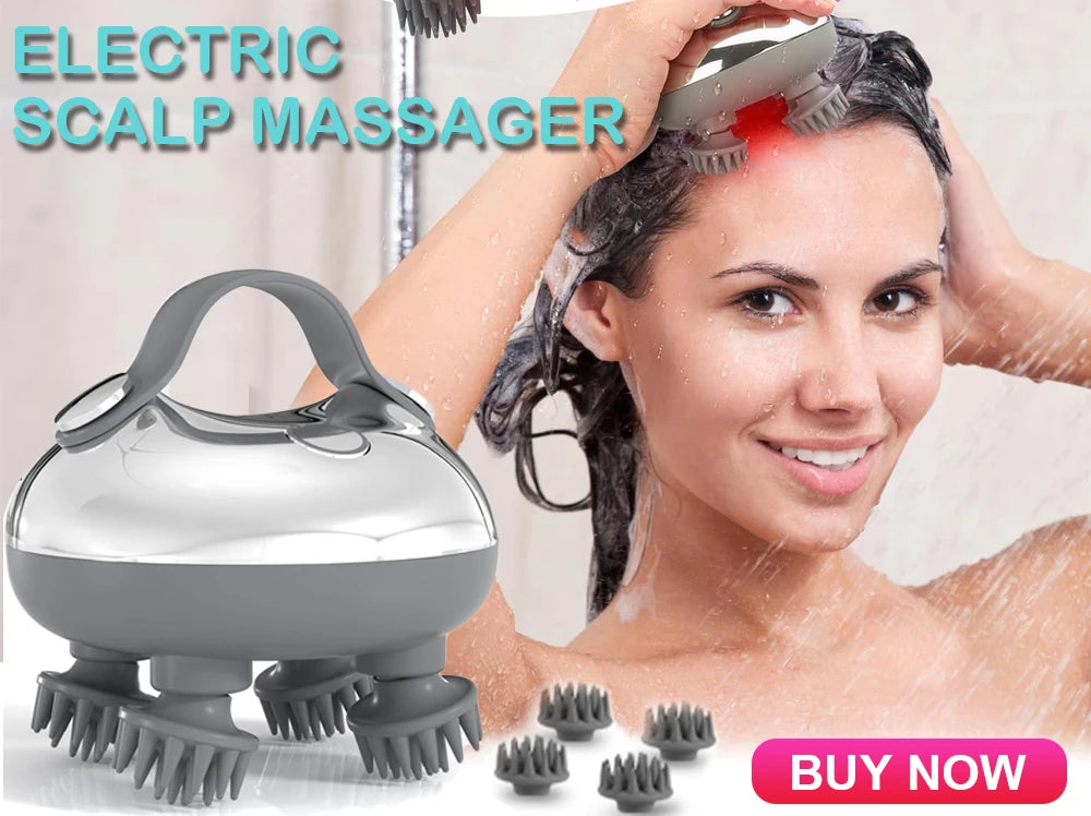Head Massager for Deep Massage and Cleaning Electric Scalp Massager for Promoting Hair Growth Handheld Waterproof Massage Tool