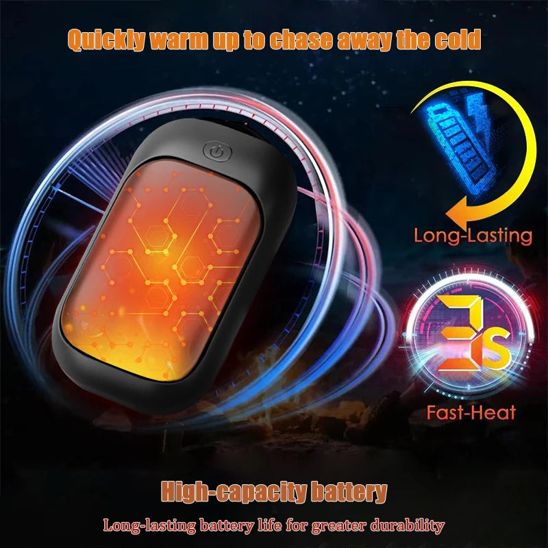 Magnetic rechargeable hand warmer 2-piece set, fast heating, 3-speed adjustment, portable hand warmer ﻿