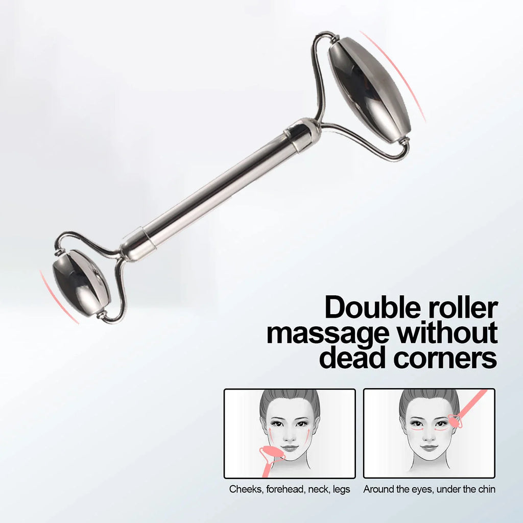 Ice Face Roller Stainless Steel Face Roller Gua Sha Tool,Facial Ice Roller Mold for Face Eye Skincare Tools Lifting Contouring