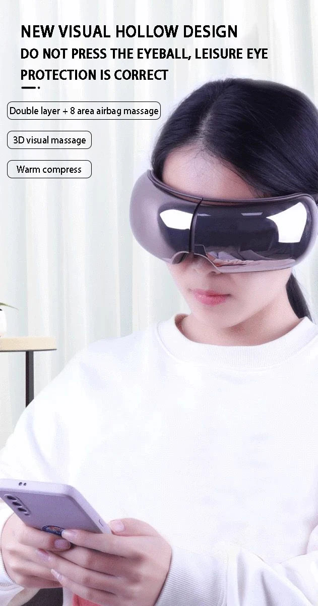 Eye Massage Glasses Hot Compress Eye Care Air Pressure Instrument Vibrator Heating Bluetooth Music Device  Heated Eye Mask