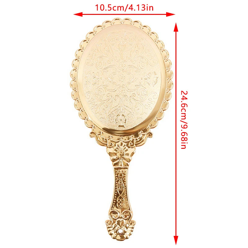 Classic Style Makeup Mirror Makeup Mirror Golden Mirrors Hand Held Makeup Mirror Handle Large Quantity Can Be Customized
