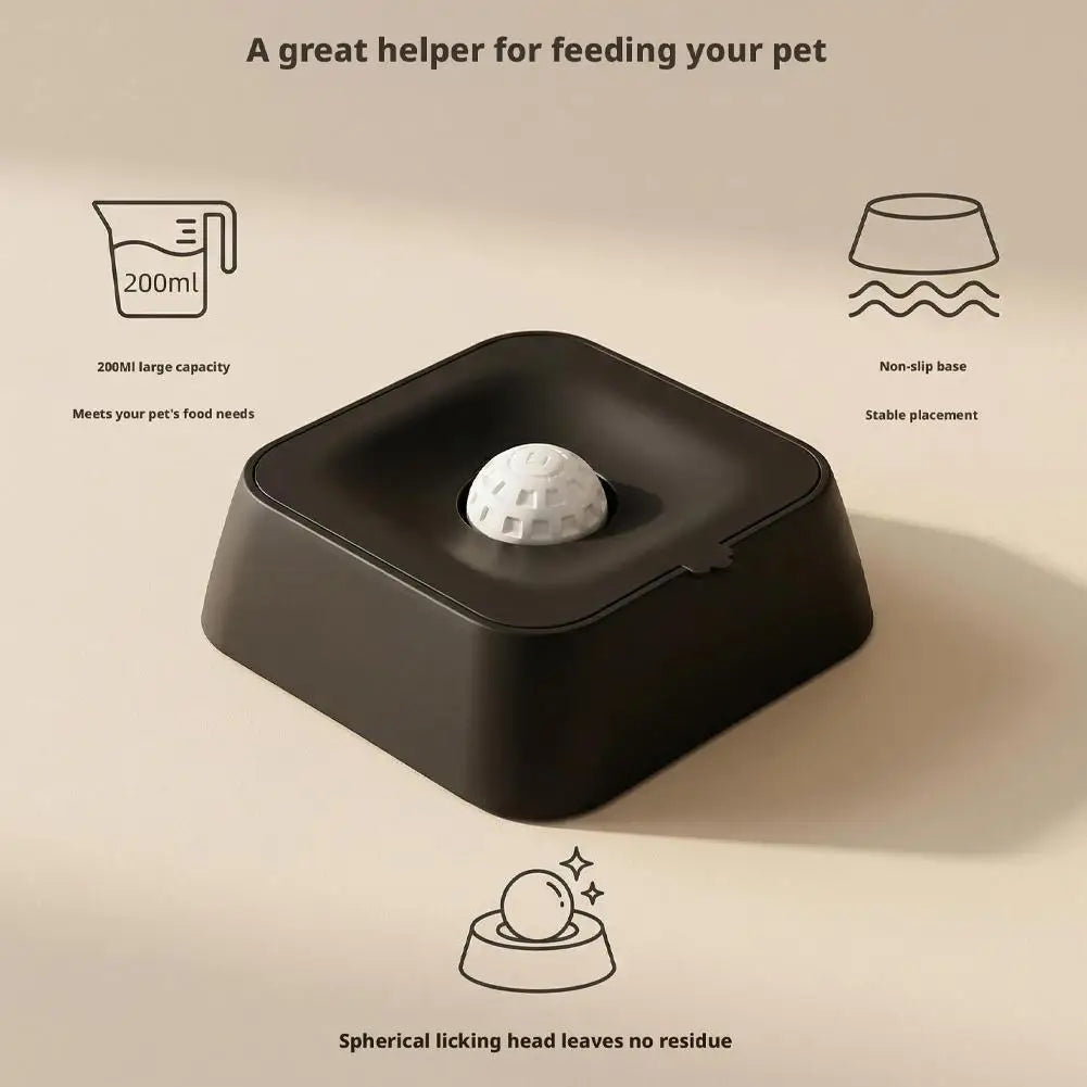 Dog Bowl Slow Feeder Dog Bowl for Liquid with Rolling Ball Interactive Lick Bowl Anti Slip for Wet Food Water Treat Lick Toy