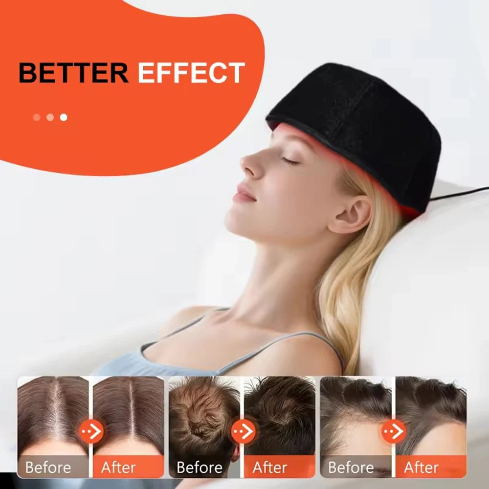 New Red Light Therapy Hair Growth Cap 650nm 850nm Infrared LED Anti Hair Loss Scalp Care Hat Fast Hair Regrowth Treatment Device