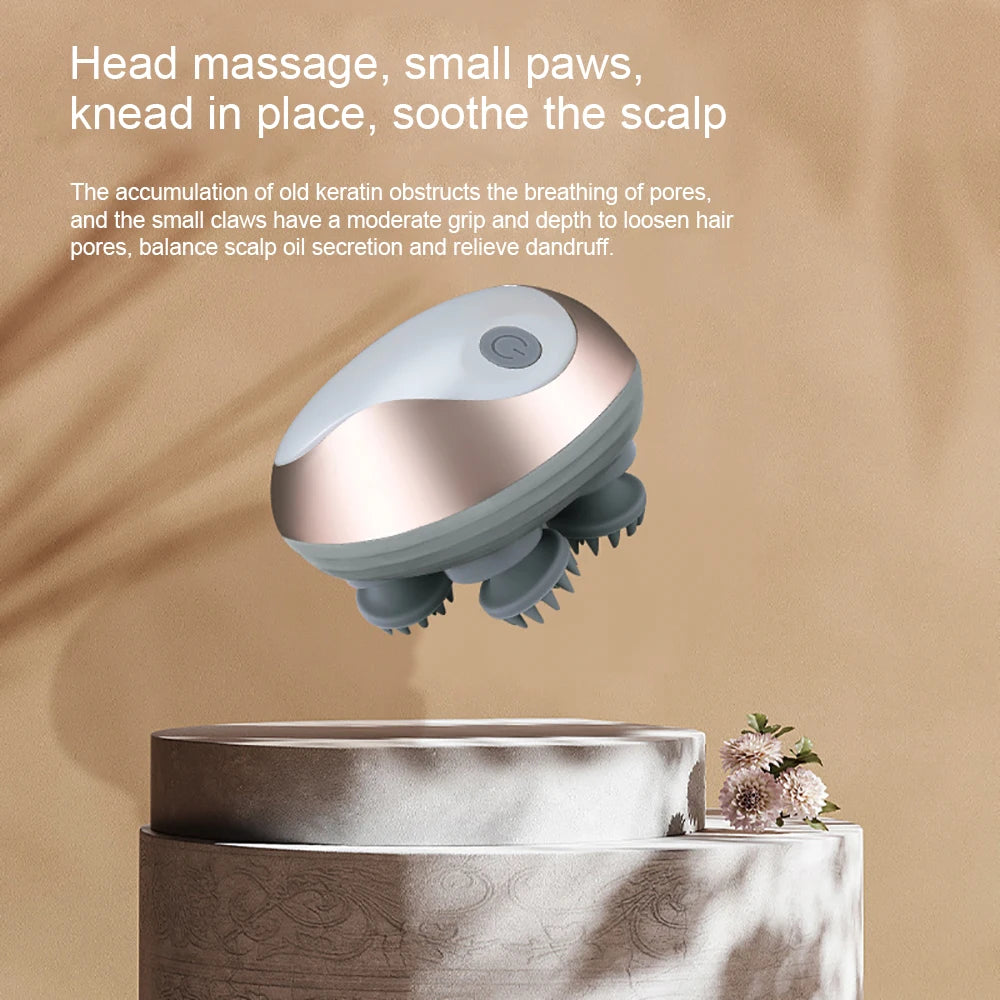 Head Massager Electric Scalp Vibration Kneading Device Muscles Massage Stimulate Blood Circulation and Banish Weariness Relax