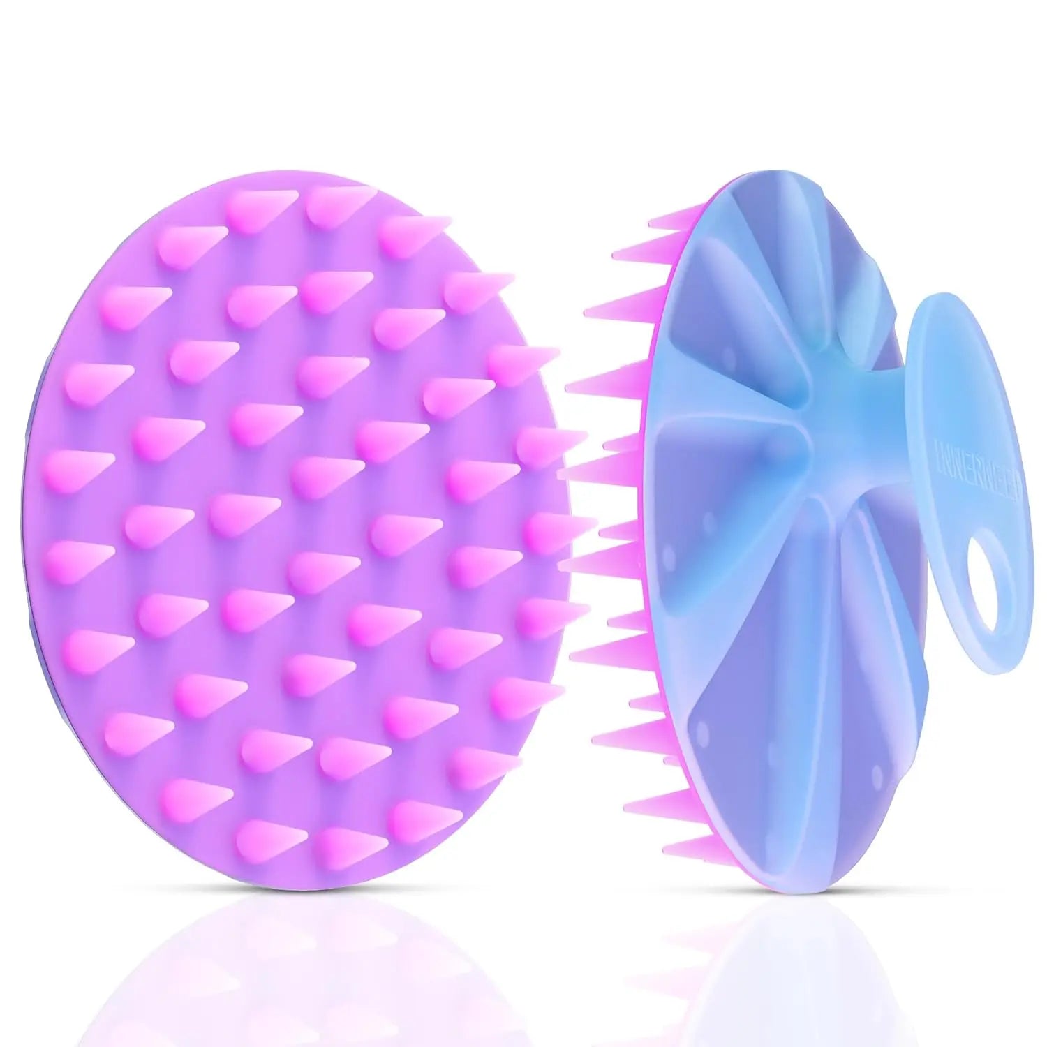 Silicone Scalp Scrubber for Hair Washing – Soft Thick Bristles, Palm-Sized Shampoo Brush for Wet or Dry Scalp Massage, Improves