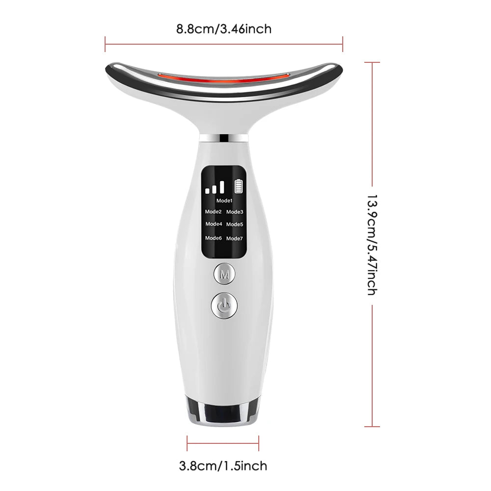 7 Colors LED Lights Face Neck Beauty Device Vibration Massage Improve Neck Lines Reduce Double Chin Neck Lifting Massager