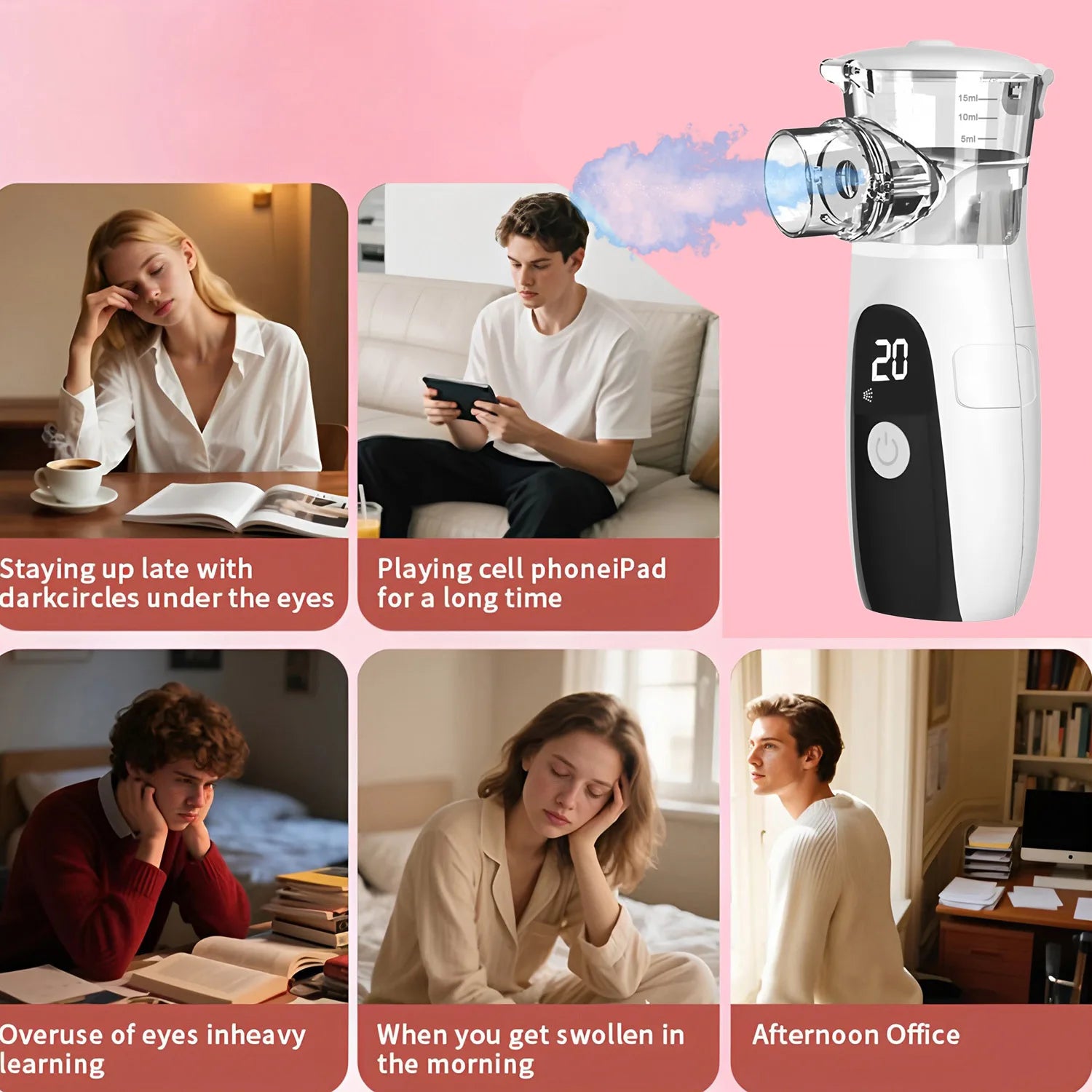 Mini Portable Facial Steamer - Nano Cold Spray Hydrating Apparatus Beauty Humidifier for Skincare