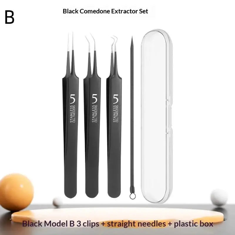 Blackhead Remover Pimple Popper Tool Set Reusable Safe Acne Extractor Kit for Daily Face Cleaning Use