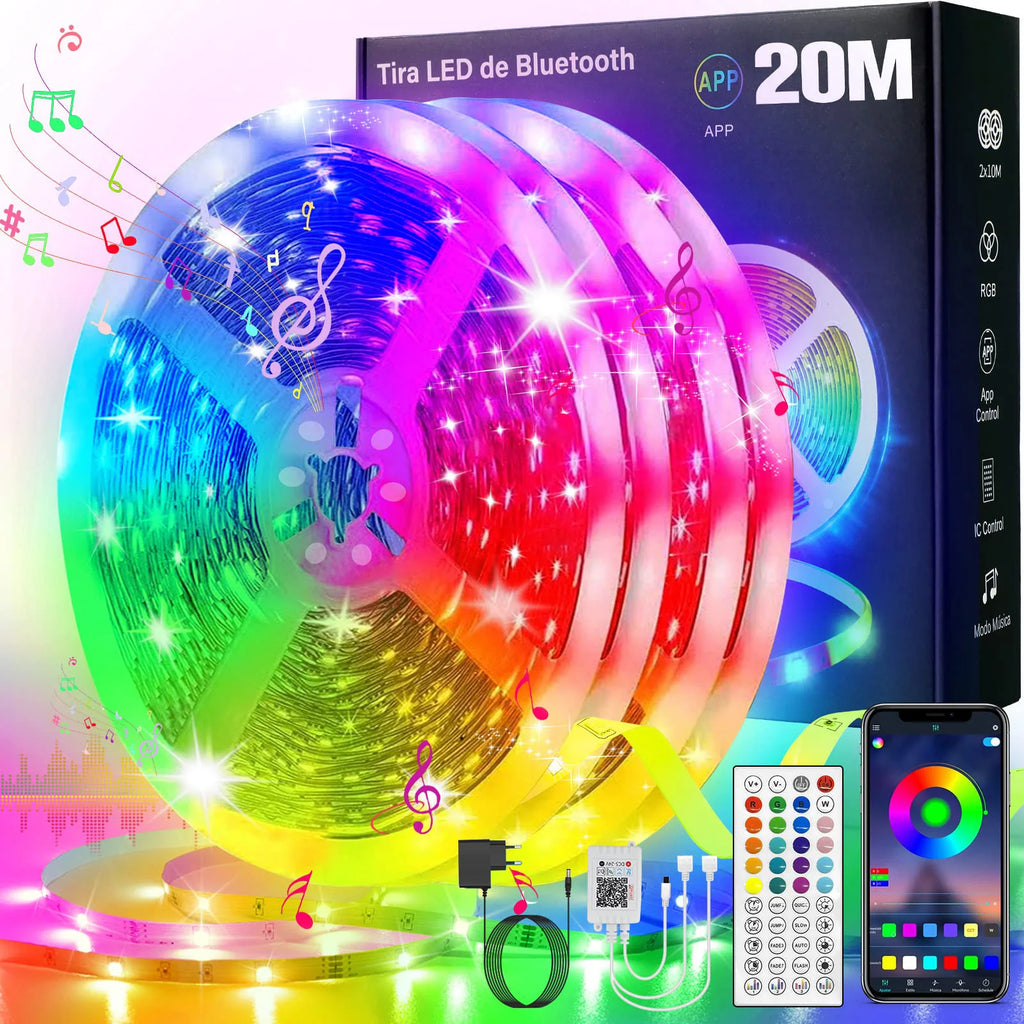 Smart LED Strip Lights 5m-40m Music Sync 24V RGB Led Light with App and Remote Control Christmas Party Room Decoration Lighting