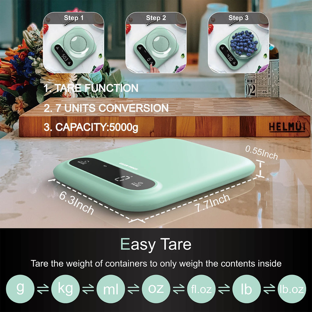 Digital Food Scale  Professional Kitchen Scales Digital Weight Grams and Oz for  Baking and Cooking,LED Display，Tare Function
