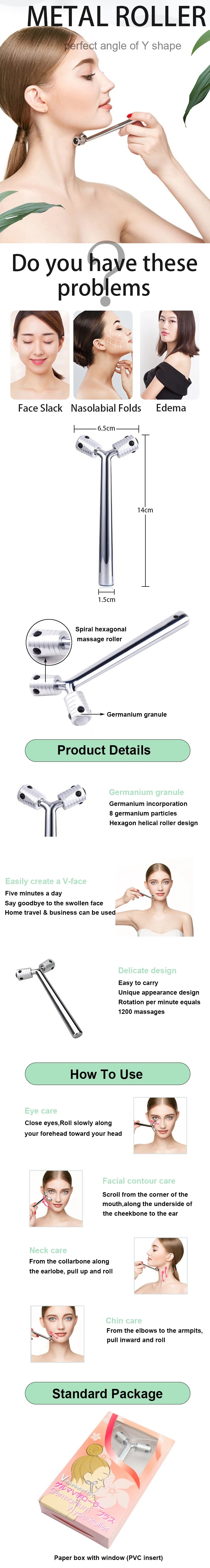 Face Sculpting Massage Roller Y Shaped Skin Lifting Tool Eliminate Wrinkle Tightening Facial Skin Anti Aging Beauty Device
