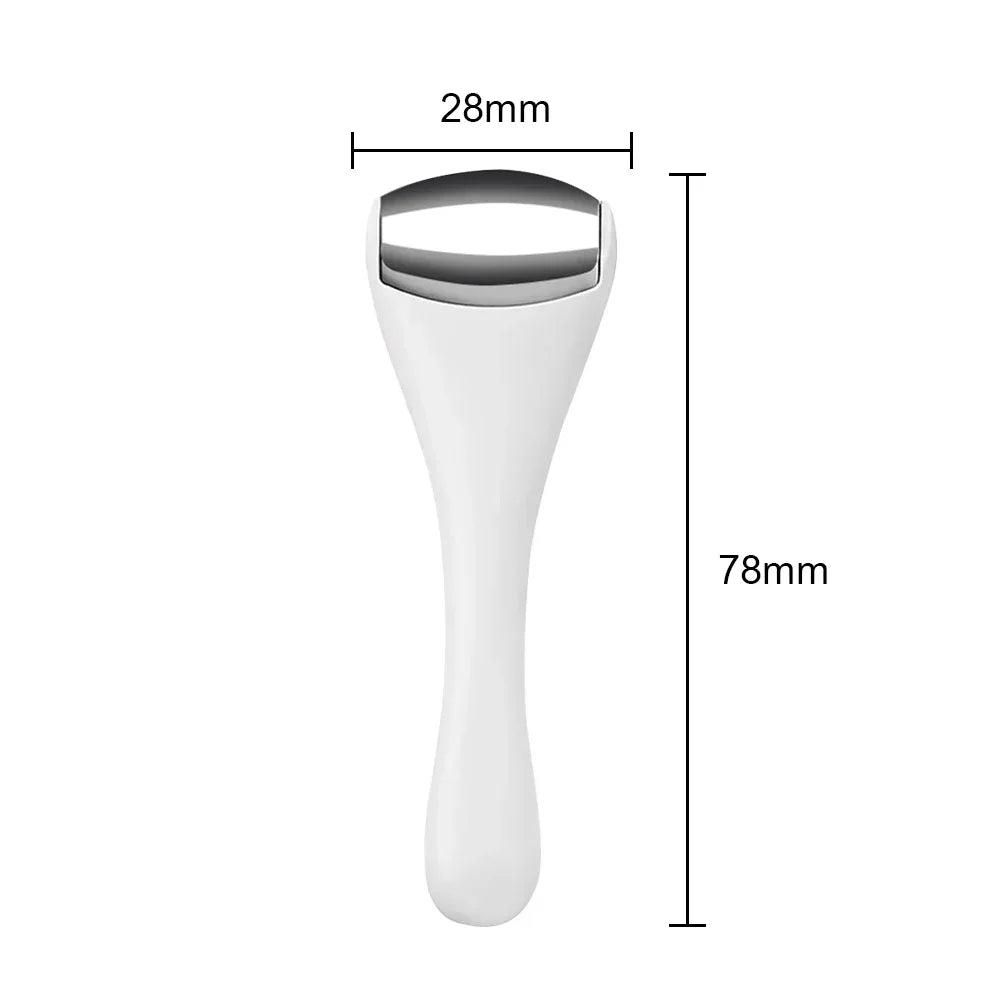 1pcs Facial Metal Ice Roller Stainless Steel White Mini Eye Metal Ice Roller for Mini Eye Puffiness Tighten Skin Care Tool