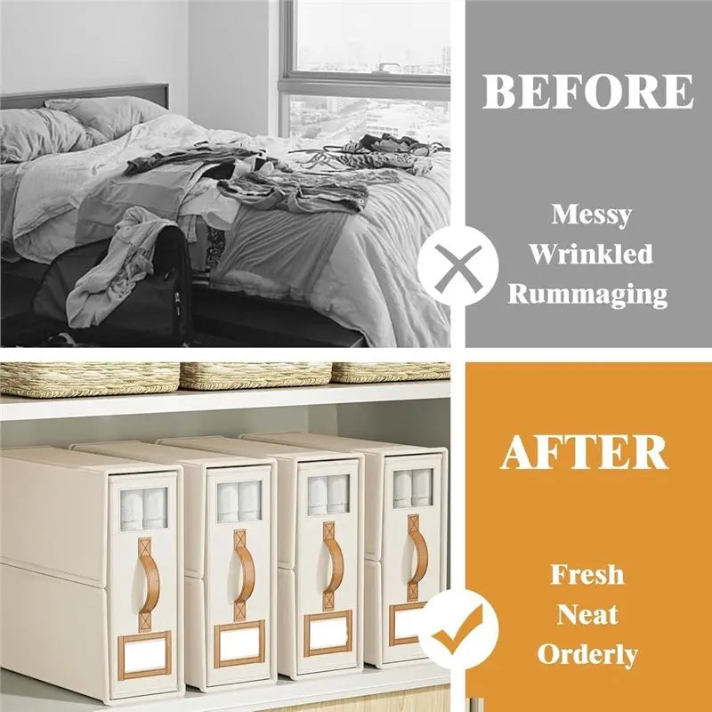 Fine Workmanship 1Set Closet Organizer Boxes Fabric Storage Bins Bed Sheet Organizers Foldable Storage Containers
