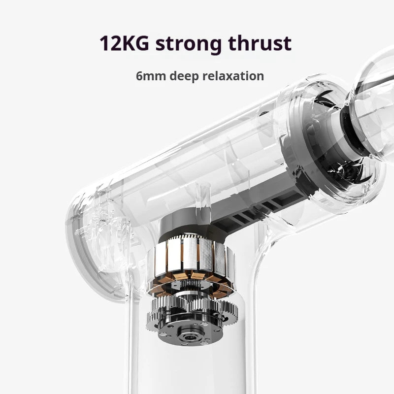 Mini Massage Gun Brushless Motor 6 Speed Settings Low Noise 12kg Thrust Portable Muscle Relaxer for Athletes Office Home