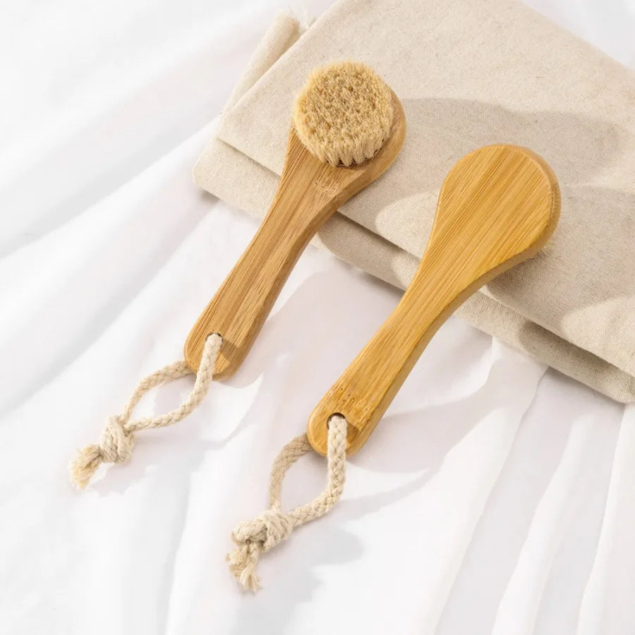 Facial Cleansing Brush, Wooden Face Brush for Exfoliating and Pore Cleansing, Reveal Smooth and Radiant Skin