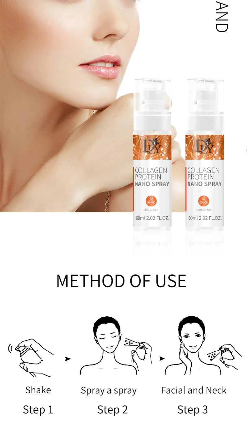 Collagen Protein Nano Spray Wrinkle Remover Original Solution Spray Firming Lifting Moisturizing Dark Spot Improvement Skin Care