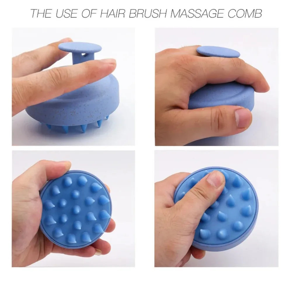 Scalp Scrubber Shampoo Brush Massager Clean Scalp Comb With Handle Hair Washing Brush Scalp Exfoliator Brush Head Scrubber Tools