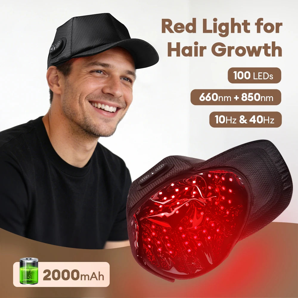 Red Light 650nm+850nm Infrared Hair Growth Cap Hair Loss Treatment Hat Anti Hair Loss Restore Hair Thickness Hair Regrowth Care