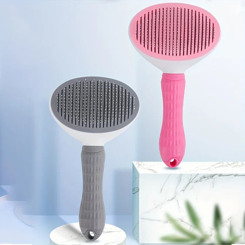One-Click Pet Grooming Comb Automatic Self Cleaning Slicker Brush Effortless Floating Hair Removal Tool for Dogs Cats 2026
