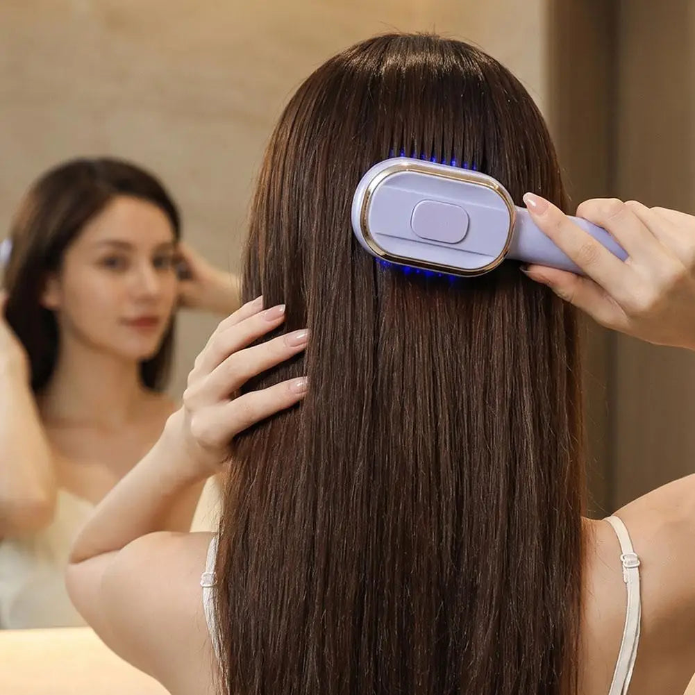 Electric Scalp Care Hair Growth Comb Red Light Therapy Microcurrent Stimulating Vibration Head Massage Thicker Stronger Hair
