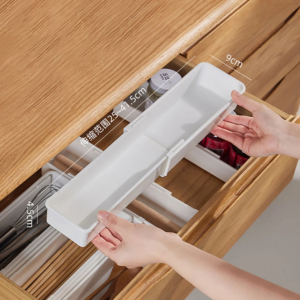 Drawer Organizer Expandable Utensil Tray For Kitchen Adjustable Flatware And Cutlery Holder White Cutlery Clothes Organizer ﻿