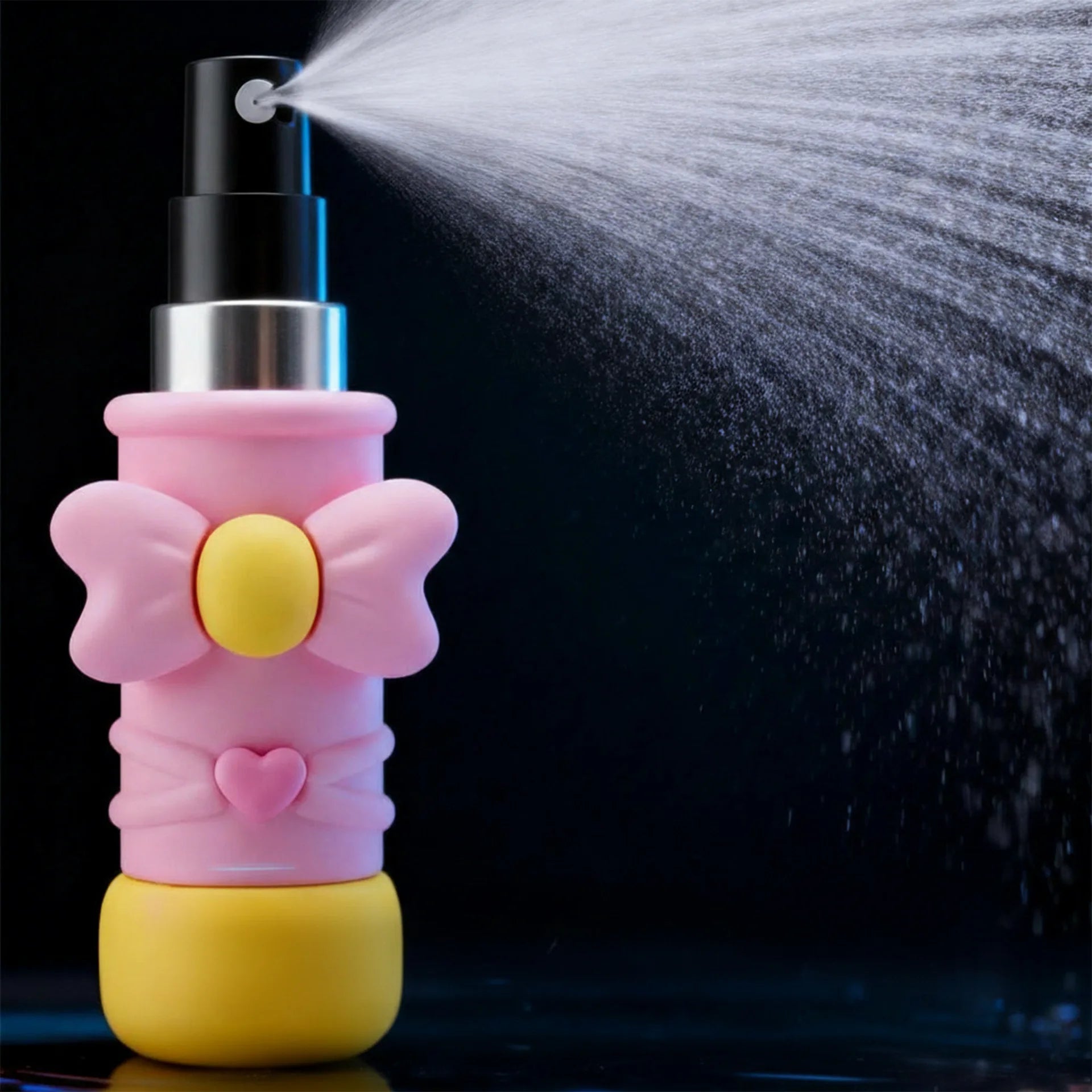 1Pcs 5ml Portable Refillable Spray Bottle Heart-Shaped Wand Sprayer, Mini Makeup and Hydrating Mist, Cute Travel-Size Bottle