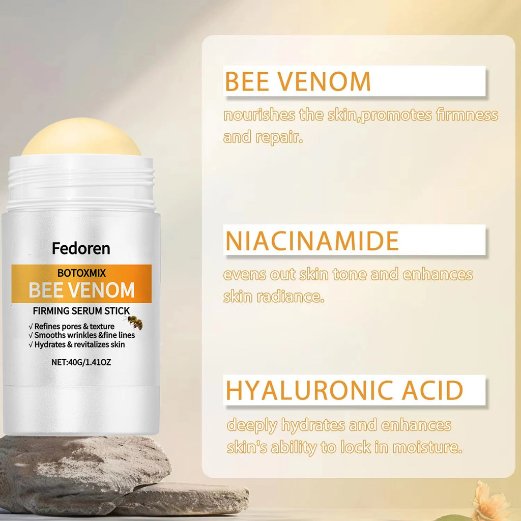 40g Bee Venom Brightening Face and Neck Cream Stick Moisturizing Facial Skin Firming Rejuvenation Neck Lift Stick Cream