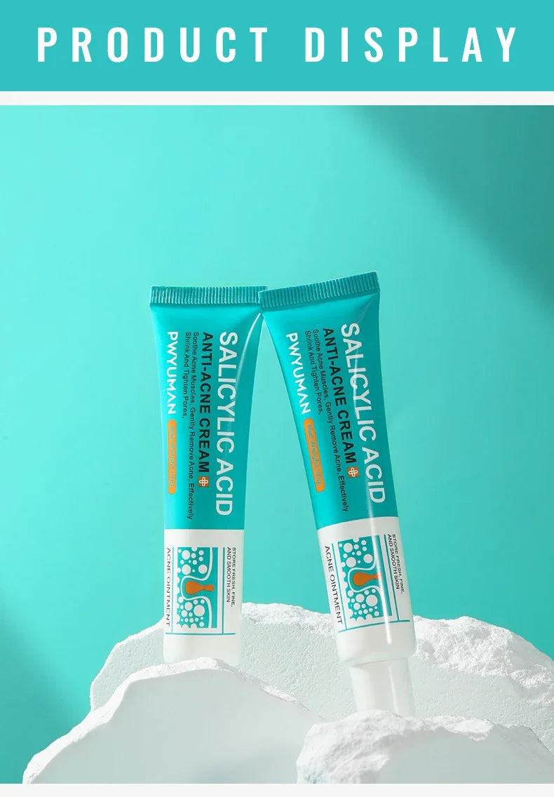 Salicylic Acid Acne Treatment Face Cream Repair Pimple Spots Deep Cleaning Pore Anti-acne Scar Oil Control Moisturizer Skin Care