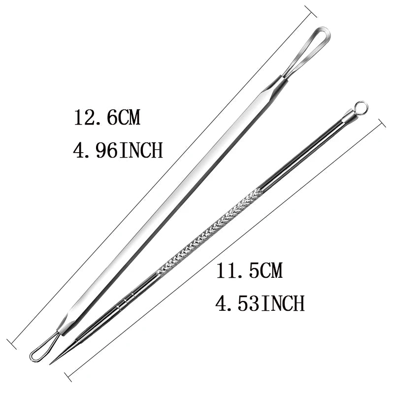 Teenitor Pimple Extractor Acne Treatment Tool Surgical Grade Blackhead Comedone Removal 2-in-1 Tool for Face Nose Blackhead Extr