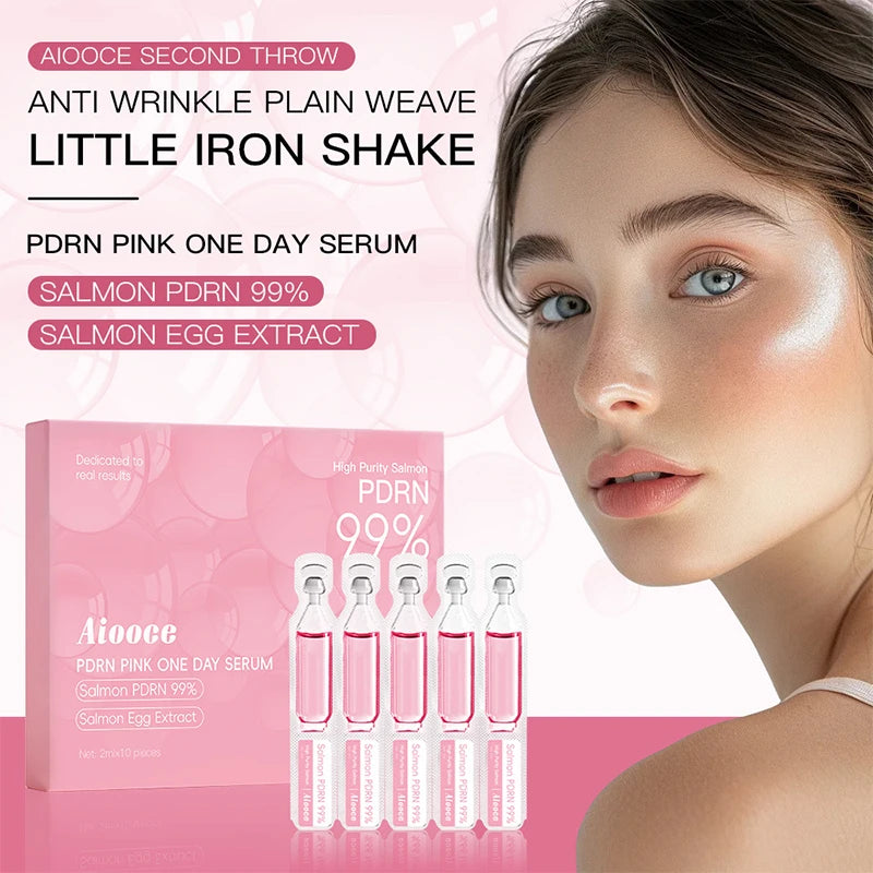 Salmon Serum Protein Peptide Essence 2ml X 10pcs Anti-aging, Wrinkle Repair, Hydrating & Brightening Face Collagen Booster Care