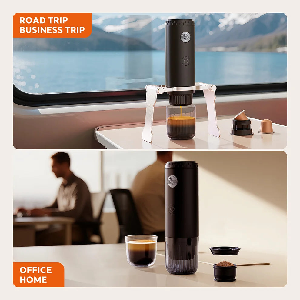 Portable Espresso Machine 3-in-1 Travel Coffee Maker for Camping Hiking Office Self-Heating with USB-C