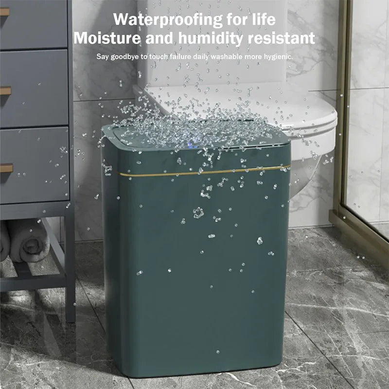 15L smart bathroom trash can white non-contact narrow smart sensor trash can smart home automatic bagging electronic trash can