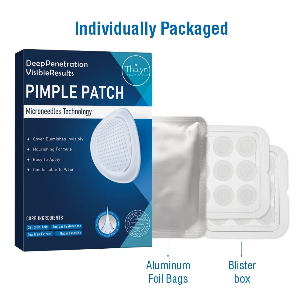Microneedle Acne Patches | Foil-Wrapped, Portable, Alcohol-Free, Tea Tree & Witch Hazel