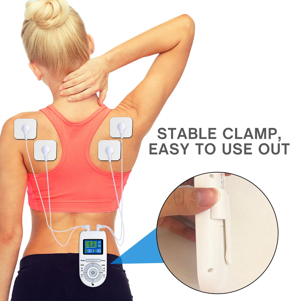 Tens EMS Muscle Stimulator 12-Mode Electric Acupuncture Body Massage Digital Slimming Machine Electrostimulator Pain Relief