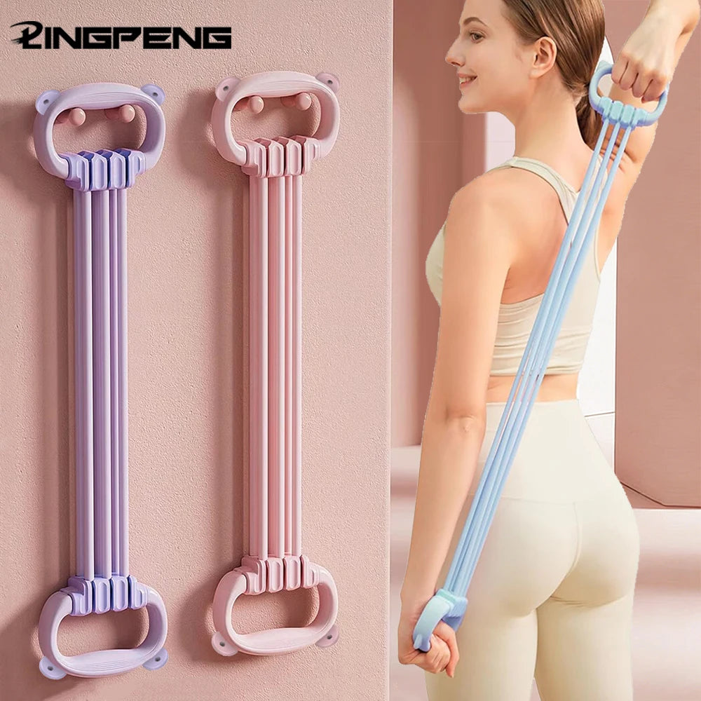 Stretch Strap Yoga 6 Ropes Adjusted Tensioner Yoga Tool Open Back Practice Shoulder Yoga Stretching Belt Elastic Stretch Band